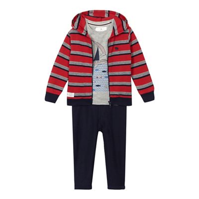Boys' navy jacket, t-shirt and jogging bottoms set